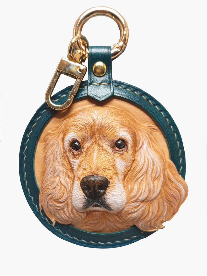 Handcrafted 3D Leather Carved Pet Keychains